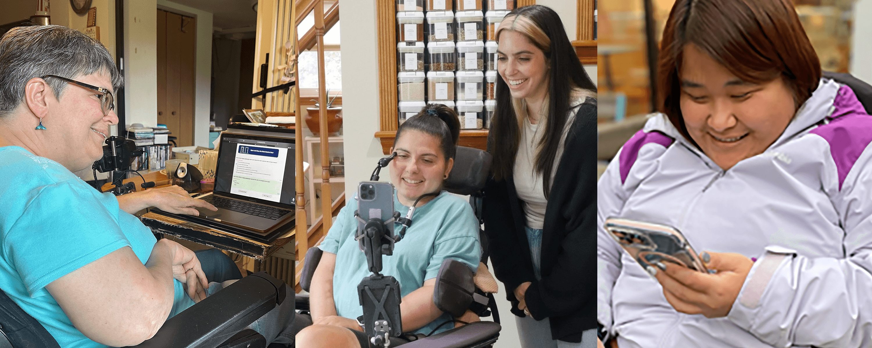 People with disabilities using smart technology